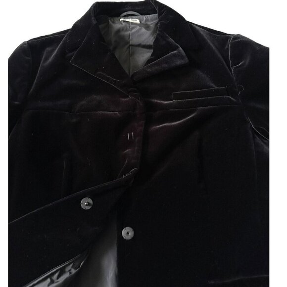 Miu Miu Black Velvet Blazer Jacket, Size 44‎ Italy/M - Picture 9 of 16
